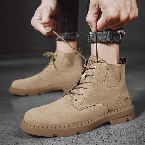

first layer pig 2021 autumn winter men's casual martin boots tooling sho anti veet trend