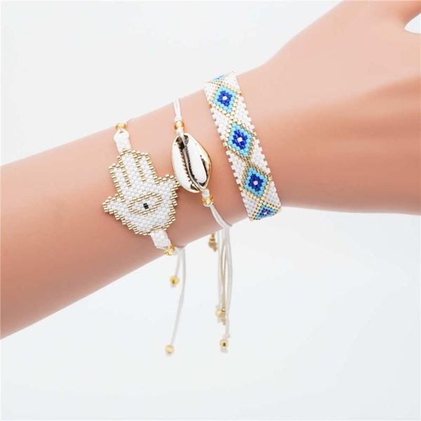 

charm bracelets grapes evil eye bracelet fashion insta jewelry white miyuki boncuk hamsa hand pulseras delica women handmade, Golden;silver