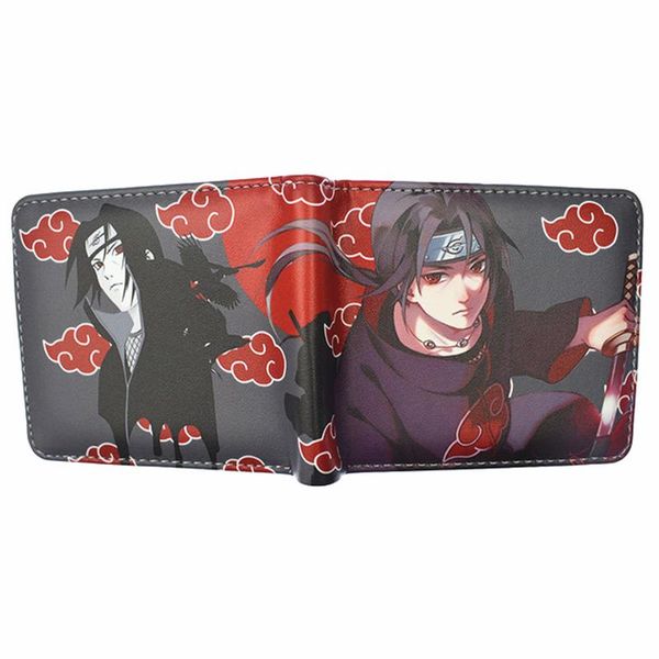 

naruto wallet pu leather short purse with coin pocket consoles, Red;black