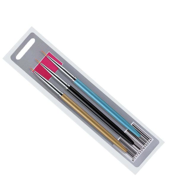 

dotting tools 3 pcs diy nail pen acrylic gel crystal polish art brushes painting drawing builder brush manicure, Silver