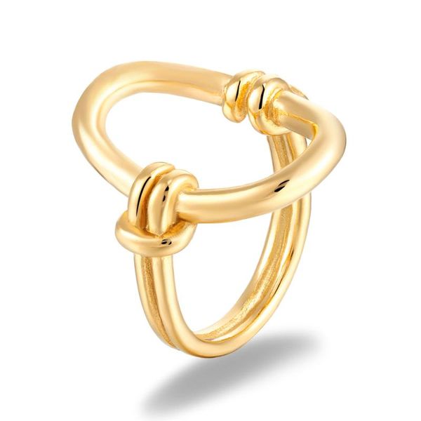 

cluster rings oval hollow ring gold color stainless steel curve finger for women fashion jewelry party gifts wholesale, Golden;silver