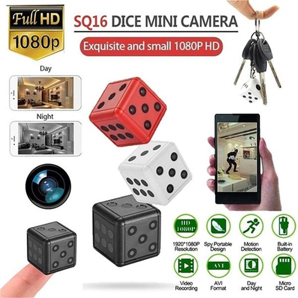 

3 colors sq16 hd 1080p mini camera portable night vision motion detection dvr video voice recorder dice shape dv small camera