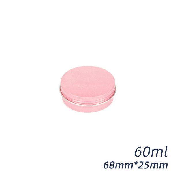 2 oz/60 ml rosa Metall-Stahldosen, runde Aluminium-Blechdosen, Aufbewahrungsdosen mit Schraubverschluss, Reisedosen, Lippenbalsam-Dose, Kosmetik-Probenbehälter, Cremedosen für Tee, Gewürze, Süßigkeiten