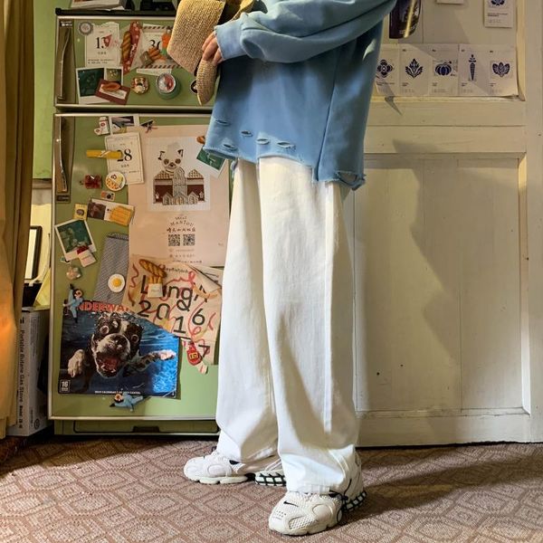 

men's jeans spring summer loose straight casual skateboard jean pants fashion cowboy mens streetwear trousers -2xl, Blue