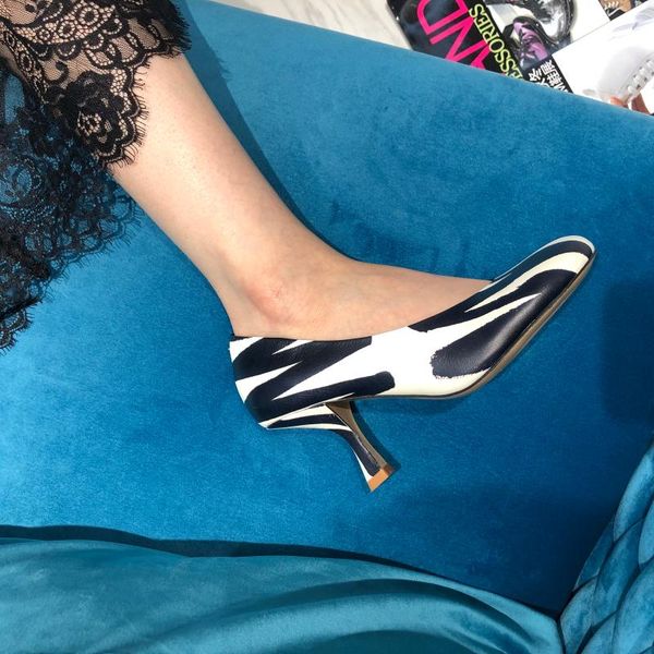

dress shoes [bassiriana] 2021 spring and summer color matching fashion square head profiled high-end leather women's, Black