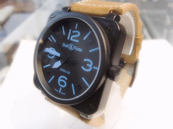 

wristwatches 2021 automatic mechanical watch man br watches bell br01-92 stainless steel ross, Slivery;brown