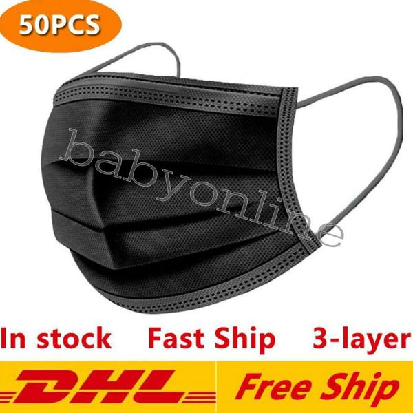 

wholesale black disposable face masks 3-layer protection mask with earloop mouth face sanitary outdoor masks