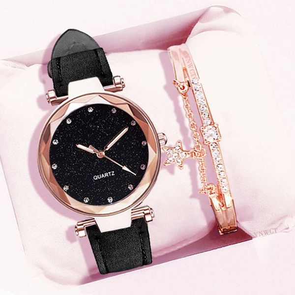 

wristwatches 2021 foreign trade explosion models silver powder rhinestone face women's watch frosted leather strap ladies leisure trend, Slivery;brown