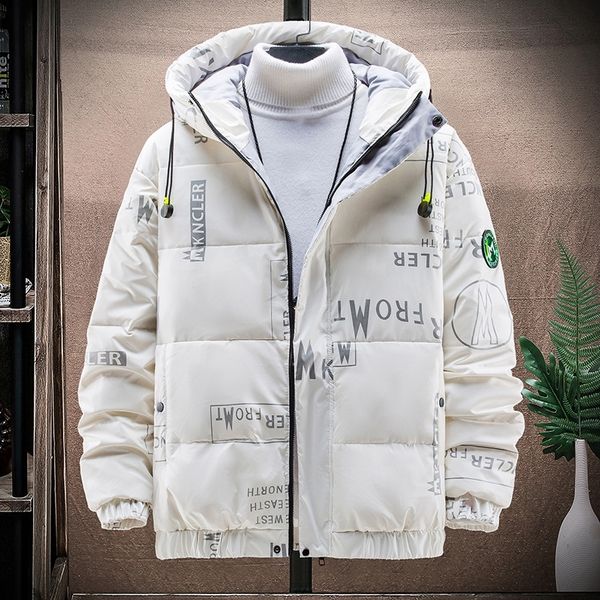 

2021 new mens down jacket korean fashion loose couple coat wear, Black