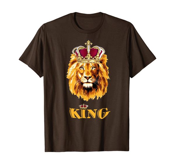 

King Lion Wearing Crown Royalty Head Graphic T-Shirt, Mainly pictures