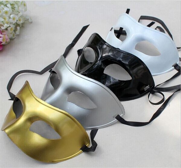 Maschere mascherade veneziane gratuite per Halloween Masquerade Balls Mardi Gras Prom Dancing Party Mezza occhio oro argento maschere per uomini e donne