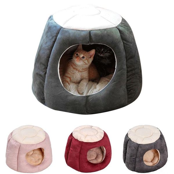 

cat beds & furniture winter warm house kennel pet nest sleeping bag deep sleep semi-closed tent bed small medium dogs pets home cave