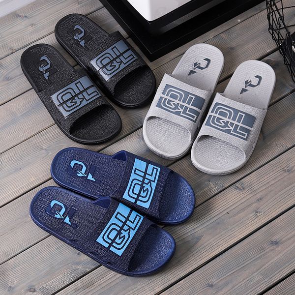 

luxury slippers summer fashion couple men's flip flop wear bathroom home indoor slippers, Black