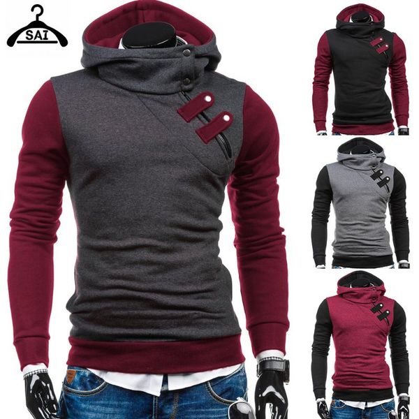 

men's hoodies & sweatshirts fashion 2021 long sleeve men hoodie spring autumn sweat shirt clothing solid color casual slim fit turn dow, Black