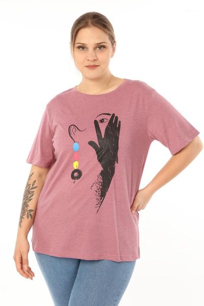 

pianoluce women large size printed half sleeve t-shirt women's, White