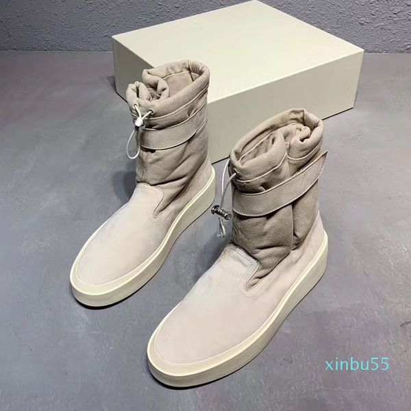 

men mid half boots fashion men's classic high flat shoes man winter boot, Black