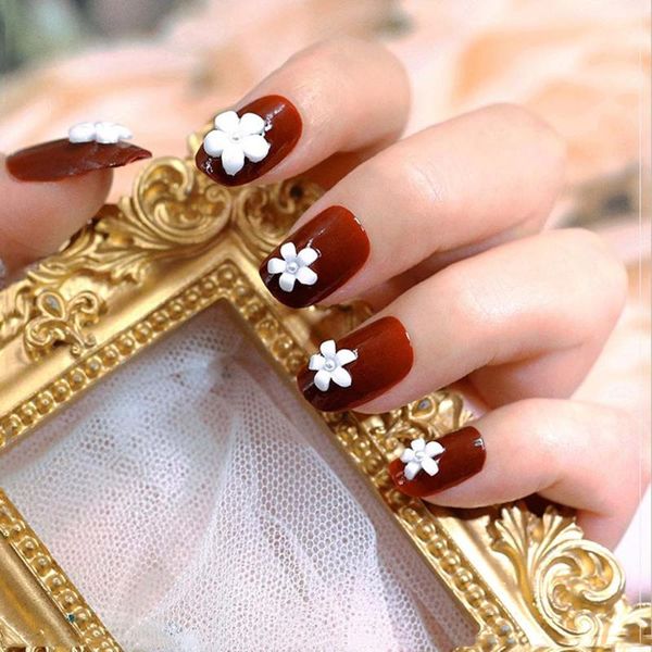 

nail art decorations tool elegant charm 3d decoration diy accessories white flower ornaments jewelry, Silver;gold