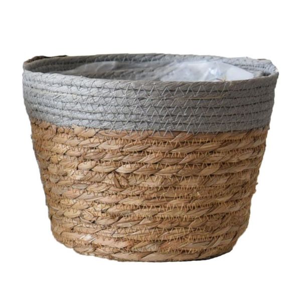 

storage baskets nordic handmade straw laundry picnic toy basket macrame flower pot cover