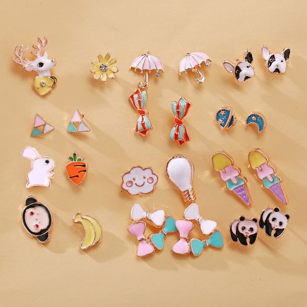 

f1244 animal cartoon earrings creative lovely sweet fruit earrings female, Silver