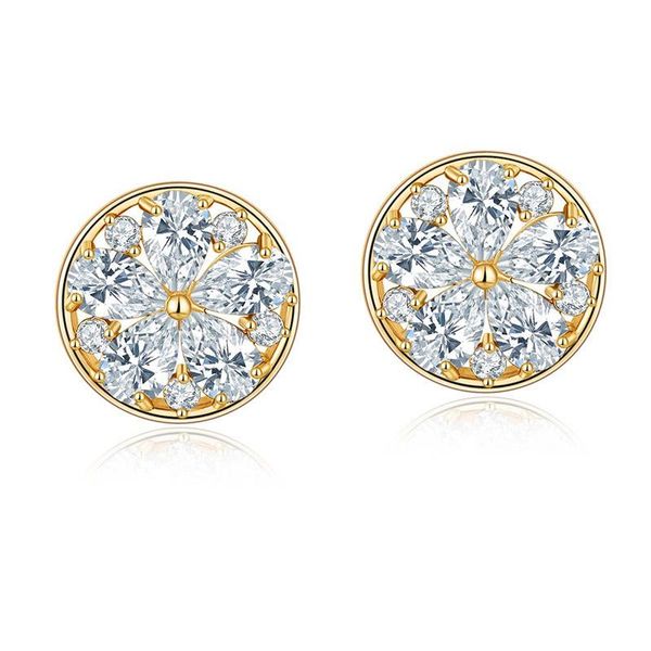 

stud boutique gold-plated zircon earrings woman fashion jewelry temperament girl's daily wear, Golden;silver