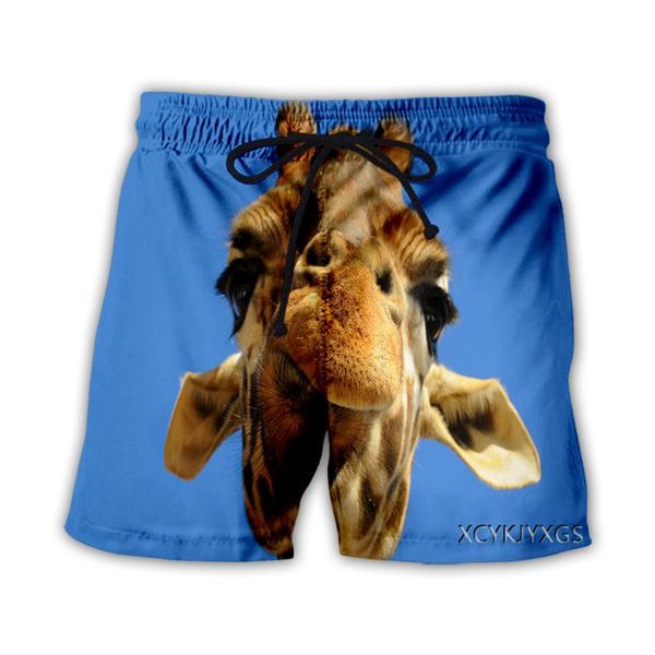 

men's shorts xinchenyuan men/women animale giraffa 3d printed casual fashion streetwear men loose sporting t32, White;black