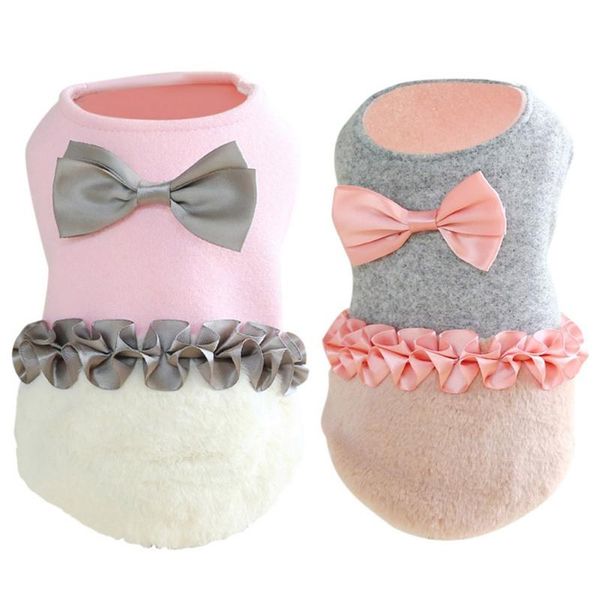 

dog apparel winter clothing puppy bowknot skirt princess dresses for small costume pet