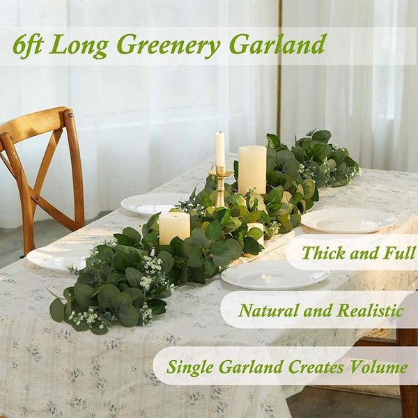 

artificial eucalyptus garland fake greenery vines swag for wedding table runner doorways indoor outdoor decoration