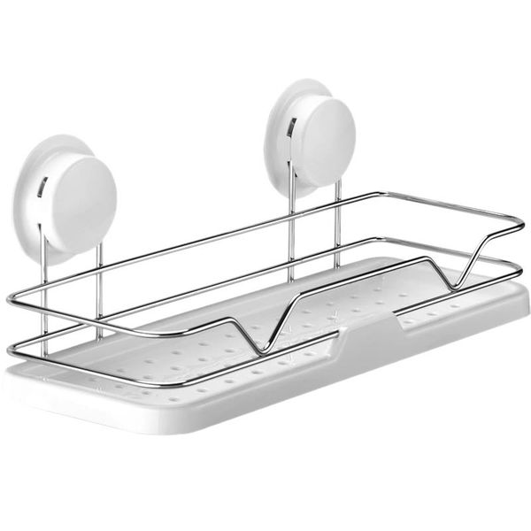 

bathroom storage & organization dual strong suction cup shelf kitchen wall mounted holder rack shower lotion organizer