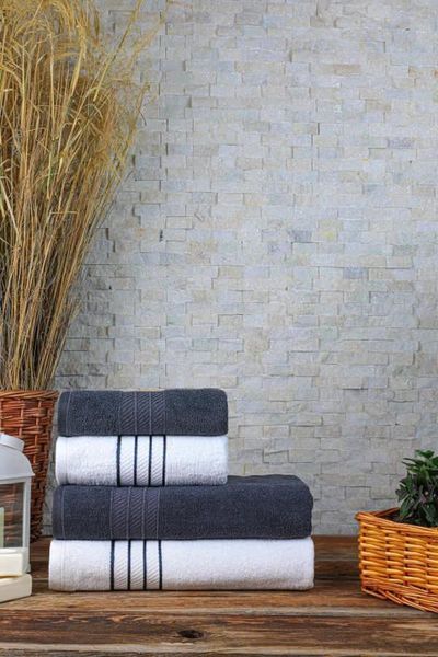 

towel diamond antibacterial bath set 50x90-70x140 4 piece