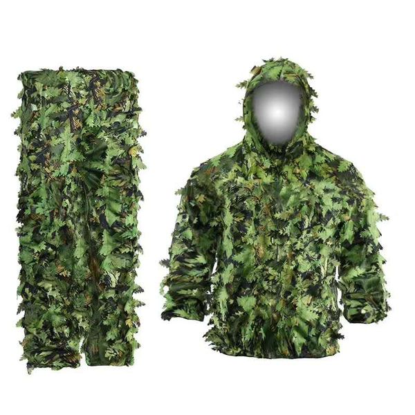 

camouflage suits ghillie suit sniper 3d leaf hunting clothing jacket and pants, Camo