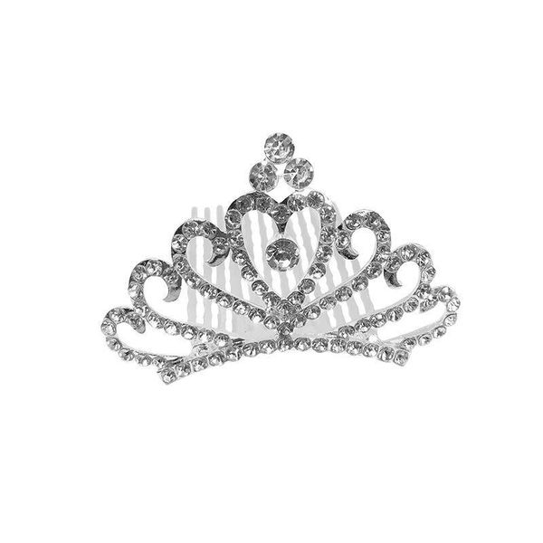 

children's jewelry cute princess crown headband hair comb little rhinestone hair accessories birthday show accessories festival, Slivery;white
