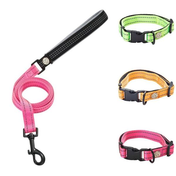 

dog collars & leashes pet collar lead leash set for lighted up solid led advanced glow necklace adjustable puppy cats