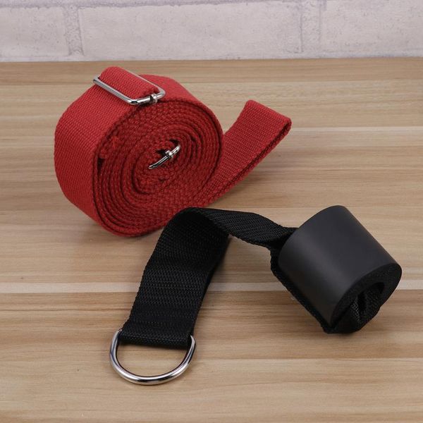 

durable yoga strap cotton exercise straps for yoga stretching general fitness (red)