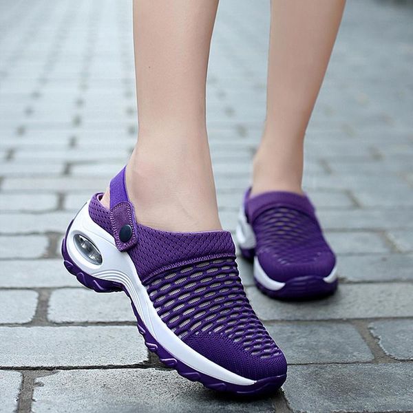 

sandals women's sneakers 2021 summer ladies mid-heel shoes thick-soled breathable comfortable casual, Black