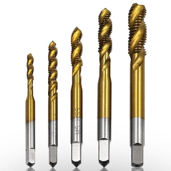 

hand tools high speed steel hss screw thread metric spiral plug tap kit tool titanium drill bits m3 m4 m5 m6 m8