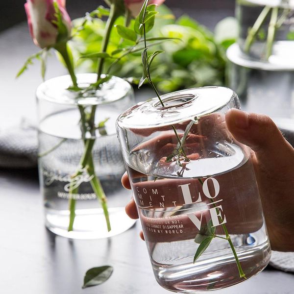 

vases heat-resistant glass vase creative dried flower bottle hydroponic small home decoration ornament