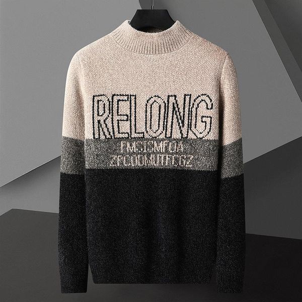 

men's sweaters autumn and winter imitation mink round neck thickened sweater fashion handsome youth chenille trend, White;black