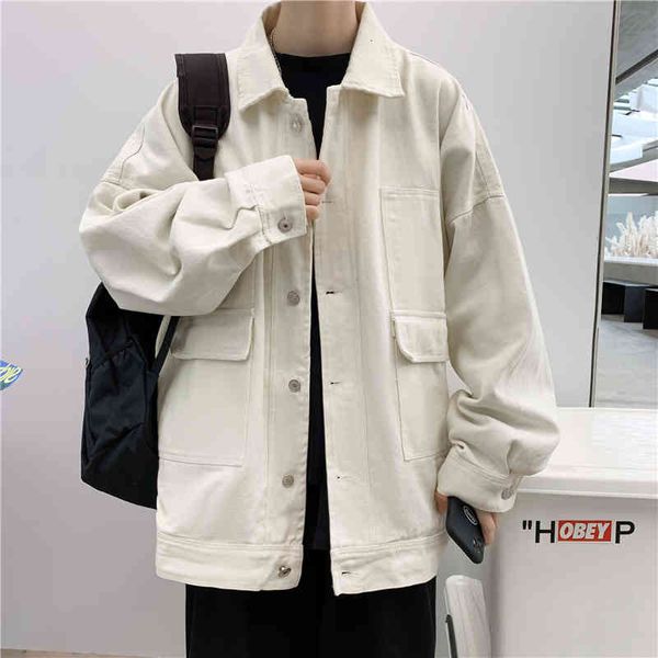 

men's jackets autumn cotton denim fashion black/green/white casual mens streetwear loose hip-hop bomber men, Black;brown