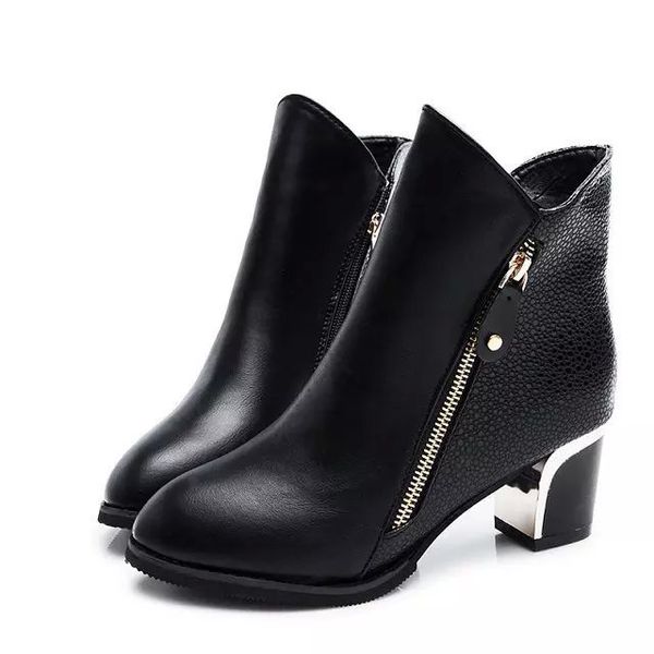 

winter snowboots wedge women warm casual shoes zip women's mujer boots actd, Black