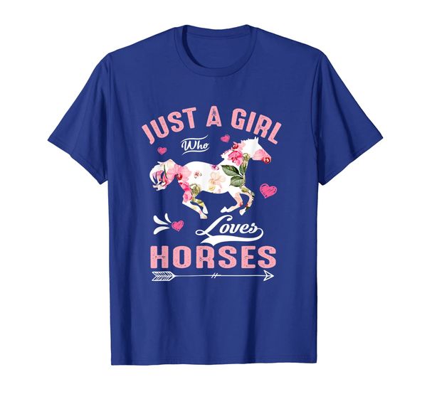 

just a girl who loves horse t shirt for horse lover, White;black