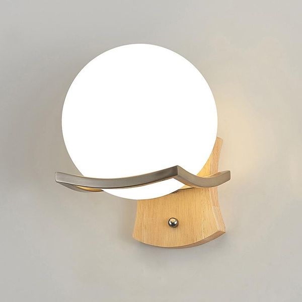 

nordic wooden wall lamp for bedroom bedside stairs corridor interior mounted lighting sconce indoor decoration light fixtures