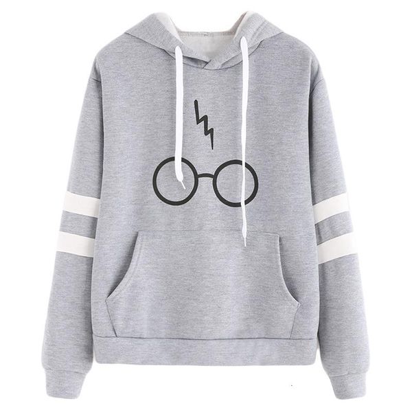 

harajuku hoodies women sunglasses cartoon printed hooded sweatshirt pullovers casual tracksuits streetwear outwear dropship, Black