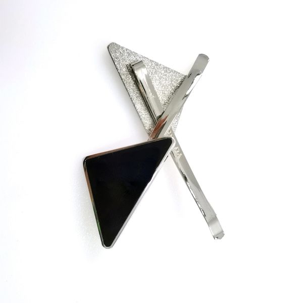 

1pair color hairpin accessories metal inverted triangle alloy electroplating paint women's headdress hairpin accessories quality, Golden;silver