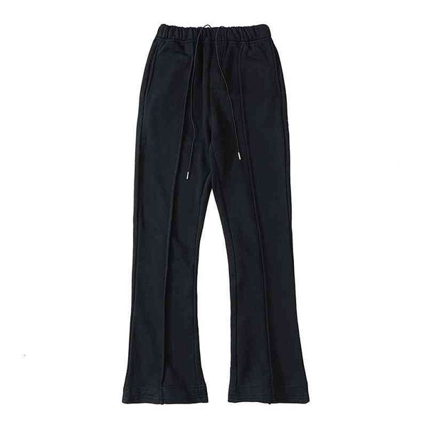 

Men's Pants Pocket pants USA Casual Sweatpants Men Women High street skinny slim fit embroidery Terry fabrics straight Jogger Trousers 3XQS, Black
