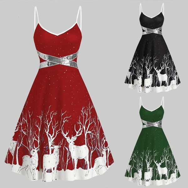

fall / winter 2020 women's white deer suspender a-line lace up dress, Black;gray
