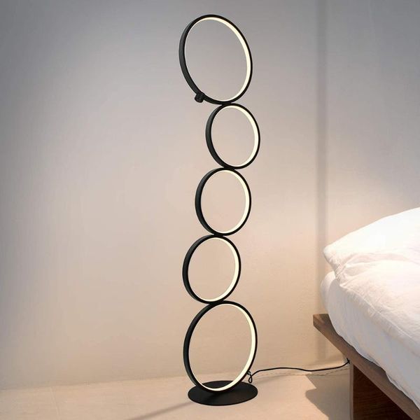 

floor lamps nordic bedroom bedside decoration led ring lamp modern art home light, living room indoor standing lighting