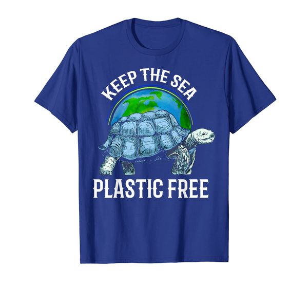 

keep the sea plastic turtle t-shirt gift, White;black