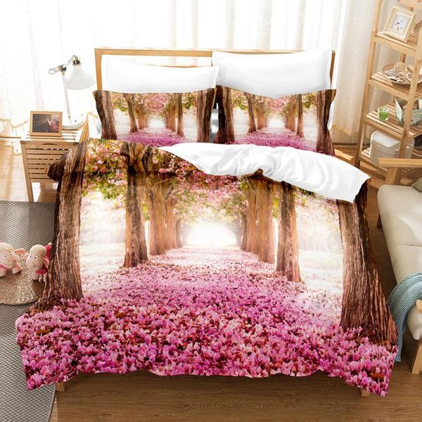 

bedding sets beauty tree road set single twin full  king size sky bed children's kid bedroom duvetcover 020