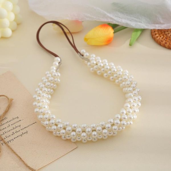 

women girl elastic pearl hair rope elegant fashion girls hair headwear wedding party favors birthday gift