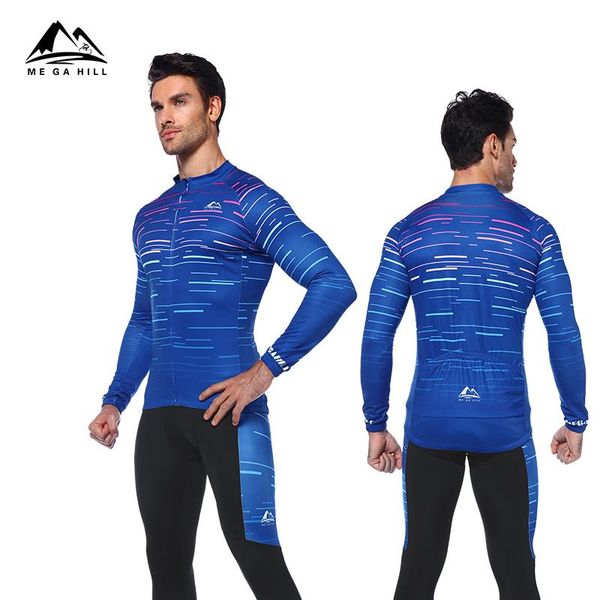 

racing sets the megahill 2021 spring summer autumn riding comfort bike suit quick-drying mountain biking fast dry cycling suits, Black;blue